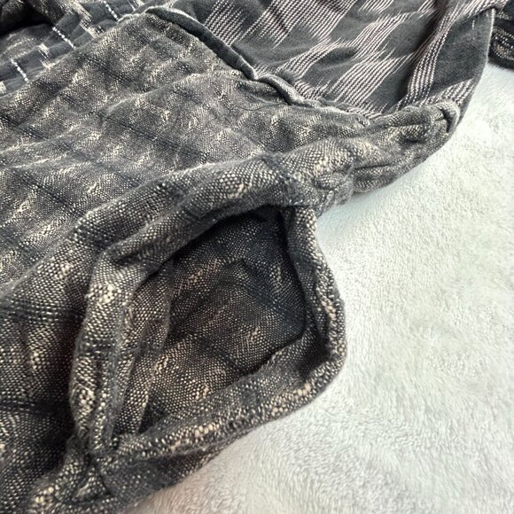 Blanco Negro Womens Open Front Kimono Cardigan Jacket Small Black Cotton Pockets - Picture 6 of 9